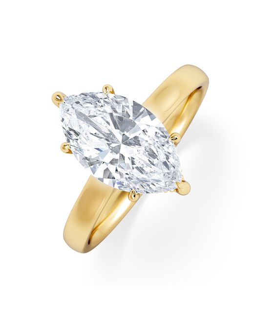 The Diamond Store Blue Amora Marquise 2.09Ct Hidden Halo Lab Diamond Engagement Ring F/Vs Set