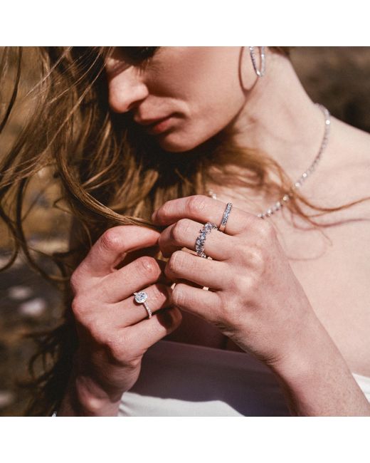 The Diamond Store Blue Luxe 4.00Ct Lab Diamond Eternity Ring With Igi Certified Asymmetrical-Cut Diamonds