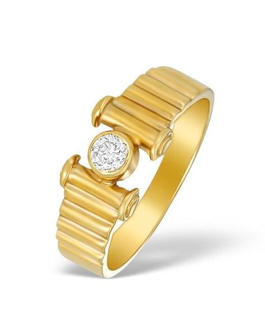 The Diamond Store Metallic 9K Diamond Solitaire Ring