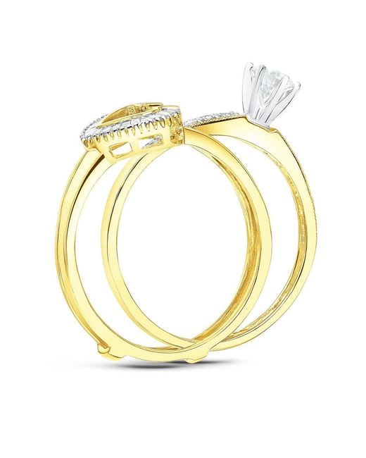 The Diamond Store Metallic Diamond 0.65Ct And 9K Solitaire Ring With Shoulders