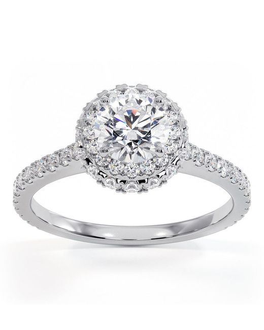 The Diamond Store Metallic Valerie Gia Diamond Halo Engagement Ring