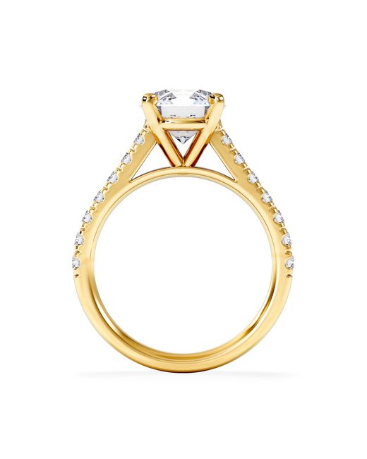 The Diamond Store Metallic Natalia Lab Diamond Engagement Side Stone Ring 18K 2.50Ct F/Vs1