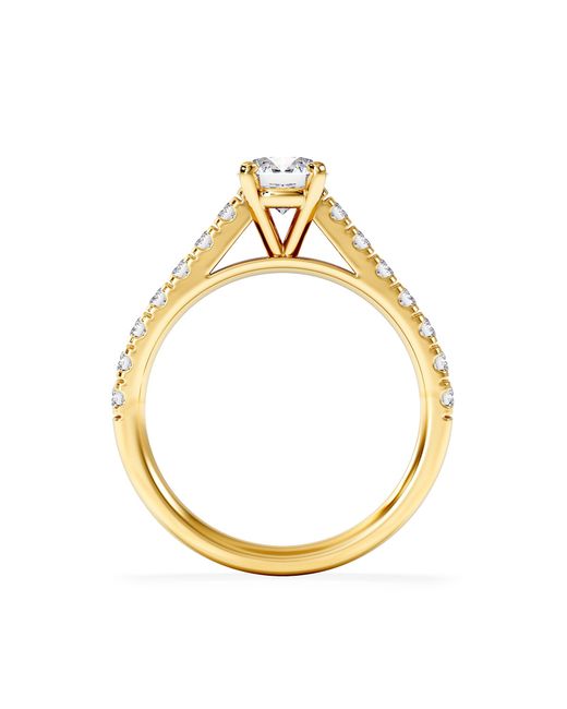 The Diamond Store Metallic Natalia Gia Diamond Engagement Side Stone Ring 18K 1.15Ct G/Si2