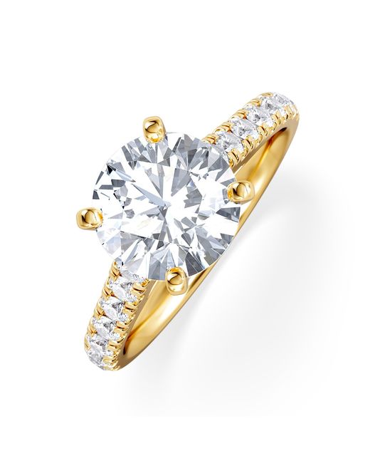 The Diamond Store Metallic Natalia Lab Diamond Engagement Side Stone Ring 18K 2.50Ct F/Vs1