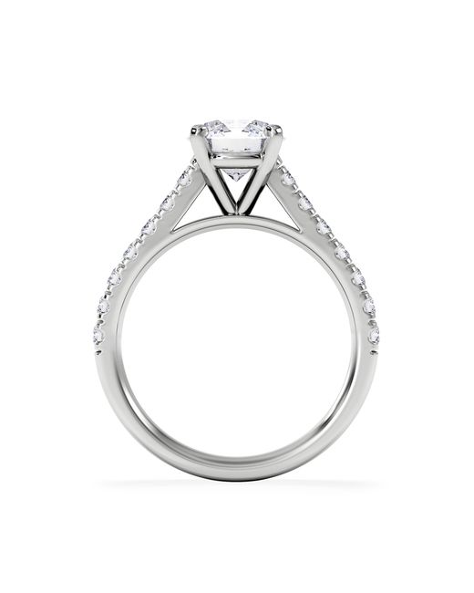 The Diamond Store White Natalia Lab Diamond Engagement Side Stone Ring 2.00Ct F/Vs1