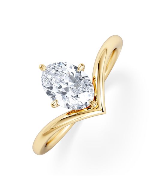 The Diamond Store Metallic Vela 1.00Ct Oval Cut Lab Diamond Solitaire Engagement Ring