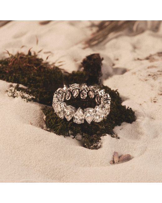 The Diamond Store White Luxe 4.00Ct Lab Diamond Chloe Eternity Ring With Igi Certified Pear-Cut Diamonds