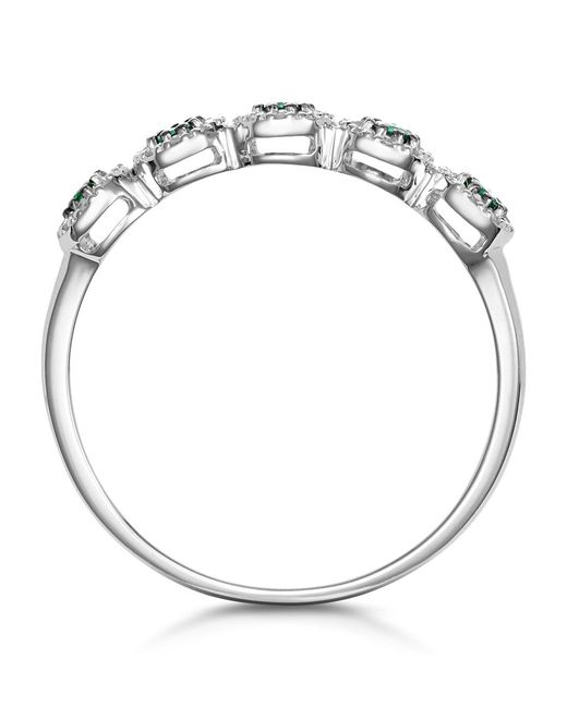 The Diamond Store Metallic Emerald And Halo Diamond Stellato Eternity Ring