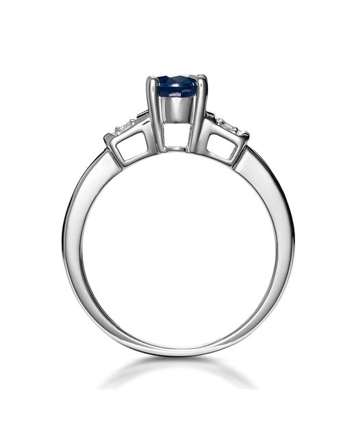 The Diamond Store Blue Sapphire 1.25Ct And Diamond 9K Ring