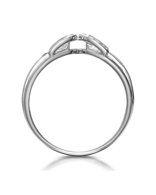 The Diamond Store Green Emerald And 0.12Ct Diamond Ring 9K