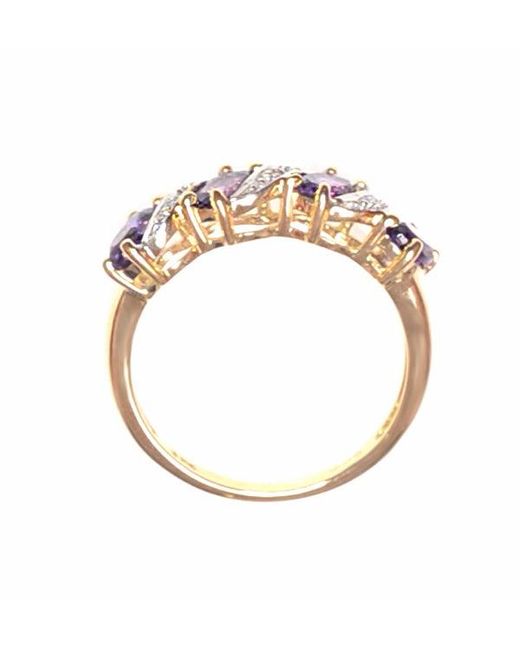 The Diamond Store Multicolor Amethyst 0.74Ct And Diamond 9K Ring