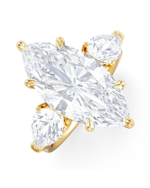 The Diamond Store Blue Adore 6.00Ct Marquise Cut Lab Diamond 3 Stone Engagement Ring
