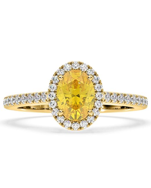 The Diamond Store Metallic Georgina Lab Diamond Oval Halo 1.60Ct Ring