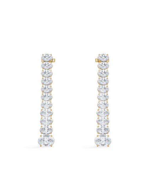 The Diamond Store White Luxe 6.00Ct Lab Diamond Drop Earrings With Igi Certified Oval-Cut Diamonds