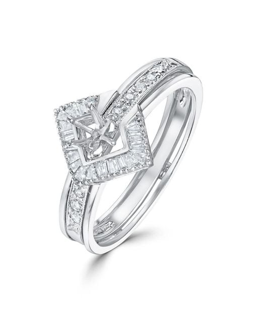 The Diamond Store White Diamond 0.65Ct And 9K Solitaire Ring With Shoulders