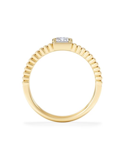 The Diamond Store Metallic Flute 0.50Ct Round Cut Lab Grown Diamond Solitaire Ring 18K