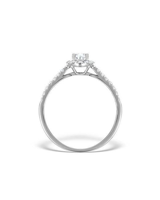The Diamond Store White Halo Engagement Ring Ella 0.81Ct Vs Pear Shape Diamond 18K