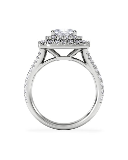 The Diamond Store Multicolor Anastasia Lab Diamond Halo Engagement Ring