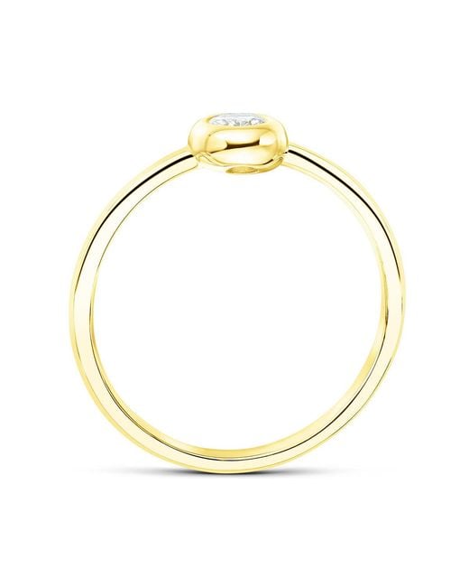 The Diamond Store Metallic 18K Single Stone Diamond Rubover Ring 0.15Ct -Size K