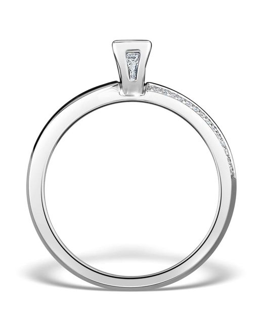 The Diamond Store Metallic 0.57Ct Ideal Prince Cut Diamond And 18K H/Si Ring