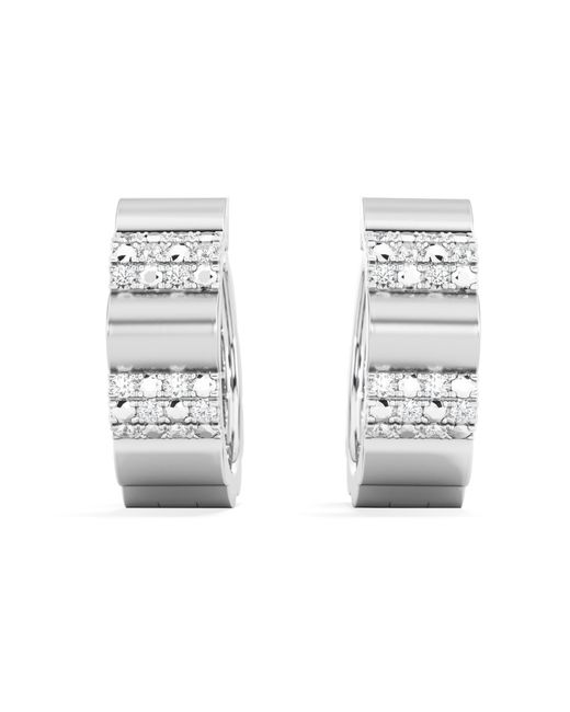 The Diamond Store Metallic Contour 0.18Ct Lab Diamond Huggie Earrings