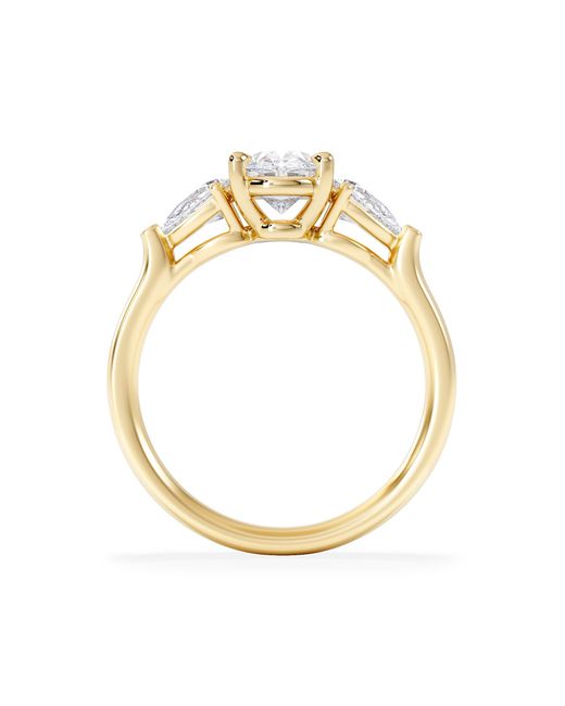 The Diamond Store Metallic Adore 1.50Ct Oval Cut Lab Diamond 3 Stone Engagement Ring