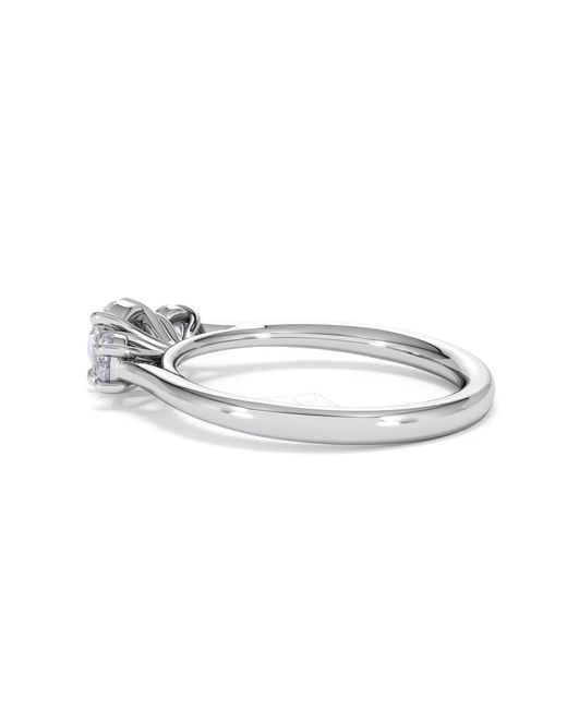 The Diamond Store White Evoke 3 Stone Round Cut Lab Diamond Ring 0.50Ct
