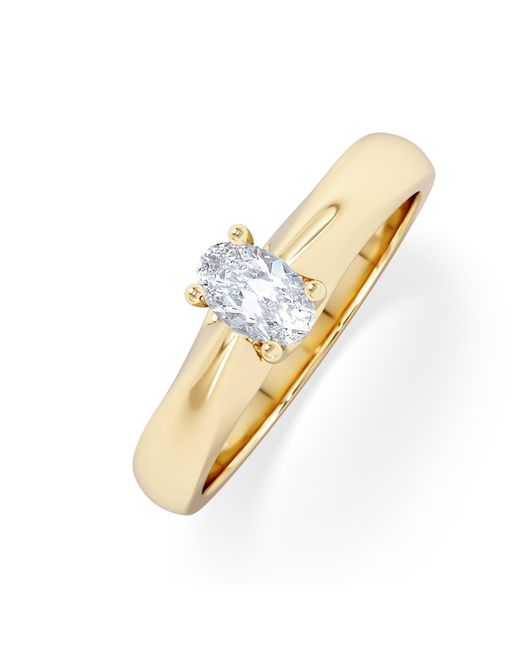 The Diamond Store Metallic Naomi Oval Cut Lab Diamond Engagement Ring 0.33Ct H/Si