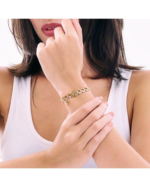 The Diamond Store Metallic Diamond Heart Bracelet