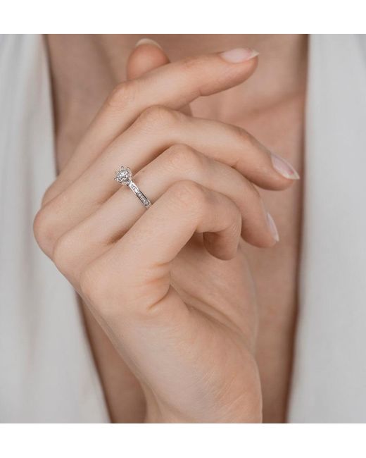 The Diamond Store White Charlotte Gia Diamond Engagement Side Stone Ring 1.20Ct G/Vs2