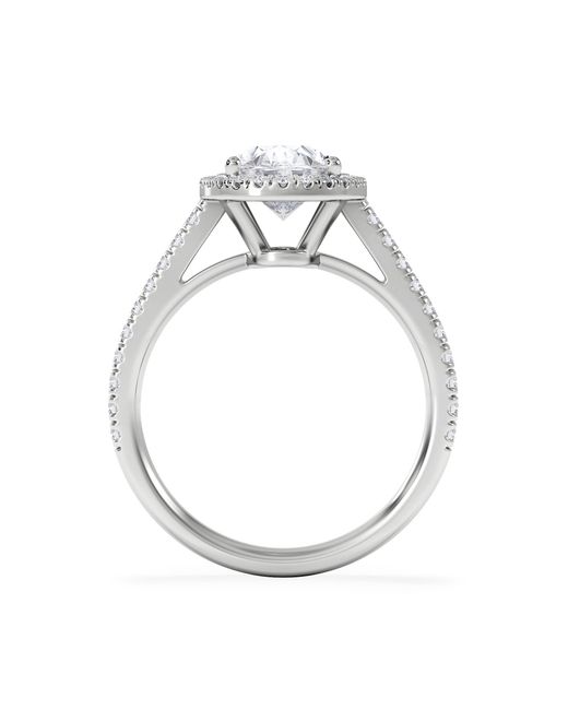 The Diamond Store White Georgina Lab Oval Diamond Halo Engagement Ring 18K 2.55Ct F/Vs1