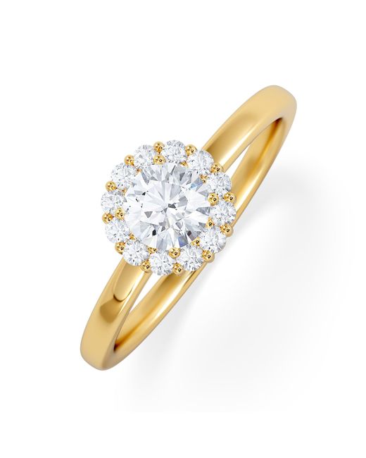 The Diamond Store Metallic The Fleur Halo 0.50Ct H/Si Round Cut Lab Diamond Ring