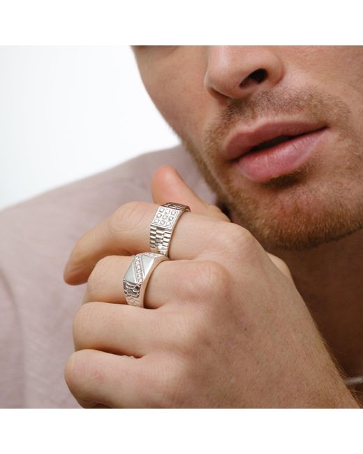 The Diamond Store Metallic Lab Diamond Signet Ring 0.25Ct H/Si for men