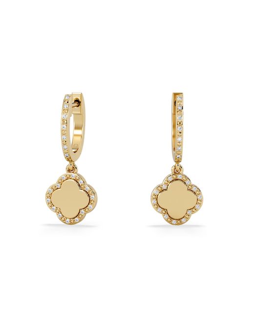 The Diamond Store Metallic Florence 0.15Ct Lab Diamond Halo Huggie Earrings