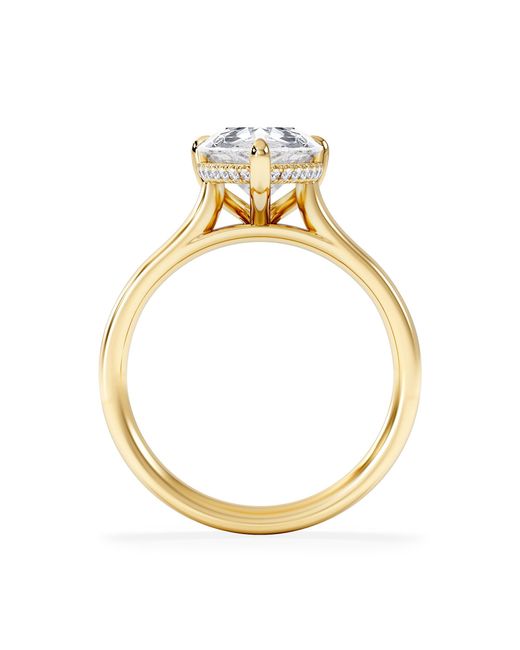 The Diamond Store Blue Amora Pear 3.11Ct Hidden Halo Lab Diamond Engagement Ring G/Vs Set