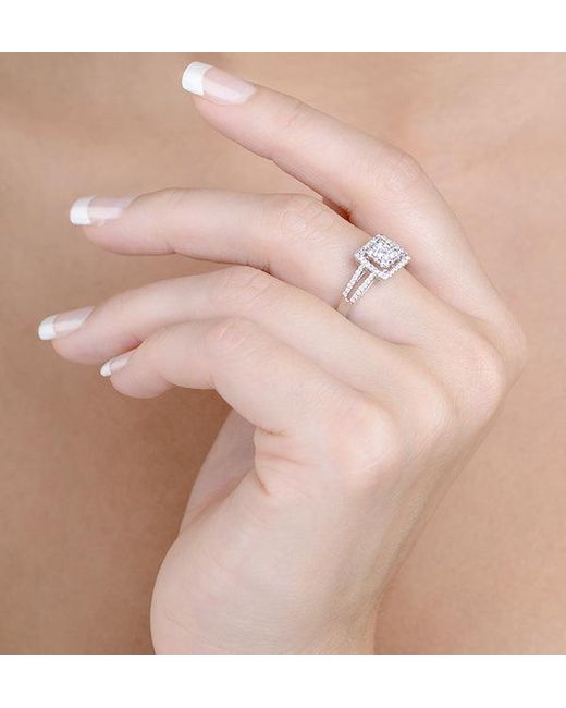 The Diamond Store Metallic Halo Engagement Ring Galileo 0.50Ct Of Diamonds