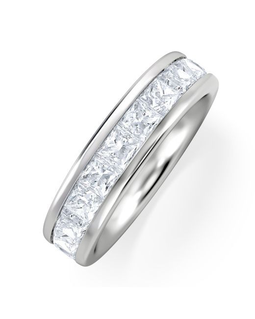 The Diamond Store White Eterna Lab Diamond Princess Cut Half Eternity Ring 2.00Ct F/Vs