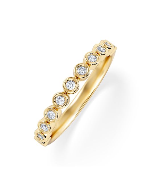 The Diamond Store Metallic Entwine 0.42Ct Round Cut Lab Diamond Half Band Eternity Ring 18K Vermeil