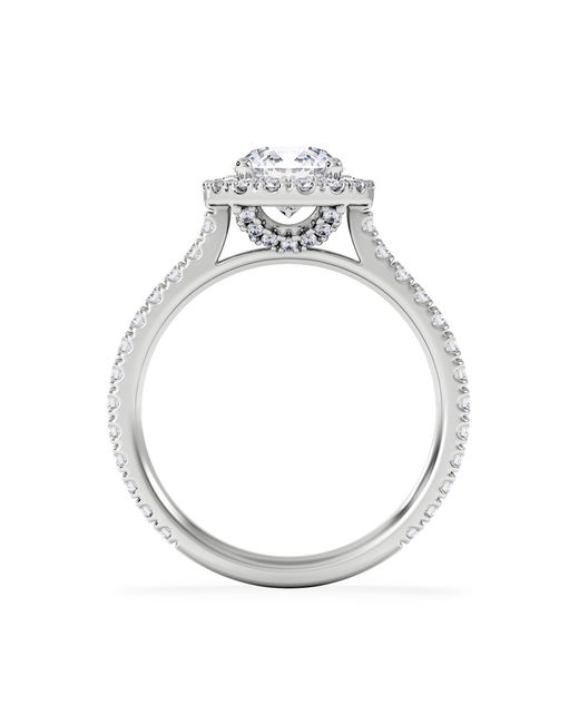 The Diamond Store White Reina Lab Diamond Halo Engagement Ring