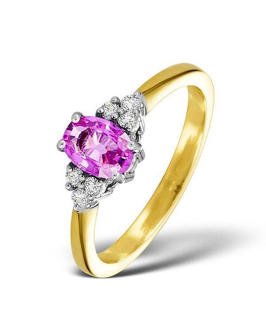 The Diamond Store Metallic 18K 0.85Ct Sapphire And 0.12Ct Diamond Ring