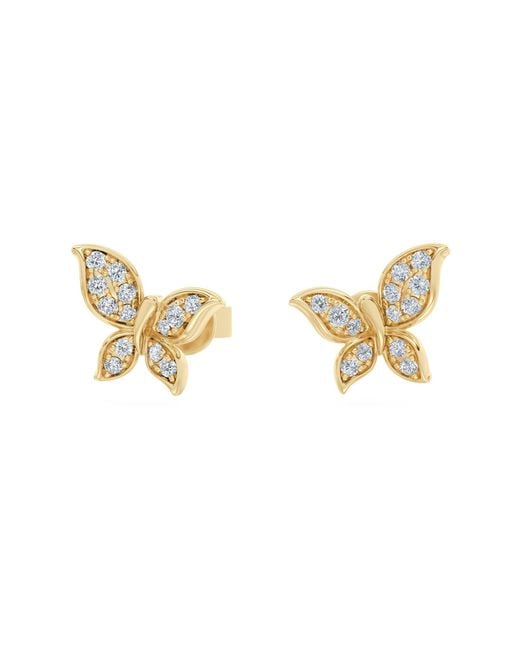 The Diamond Store Metallic Papillon 0.15Ct Lab Diamond Stud Earrings 18K Vermeil