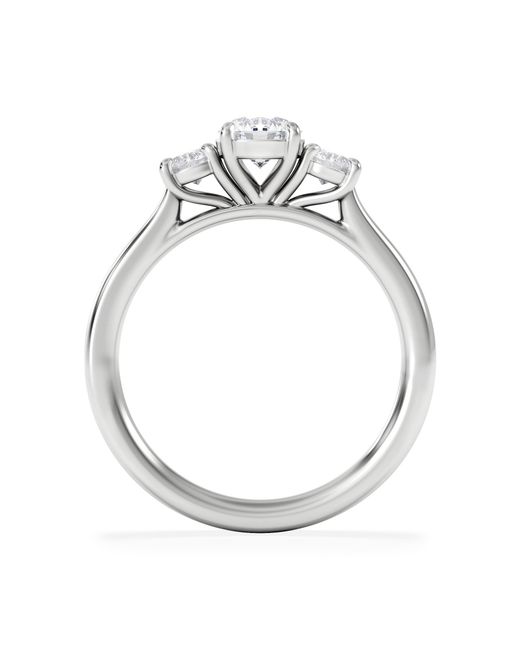 The Diamond Store White Evoke 3 Stone Round Cut Lab Diamond Ring 0.50Ct
