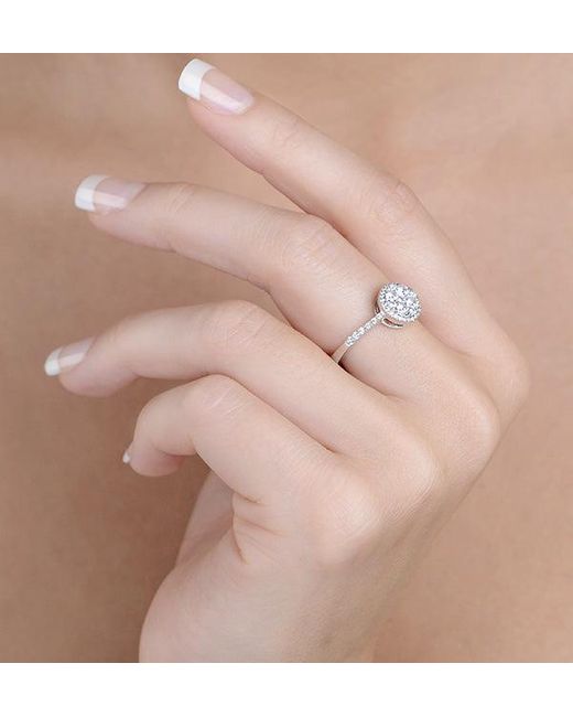 The Diamond Store Metallic Halo Engagement Ring Galileo 0.80Ct Of Diamonds