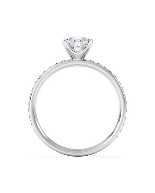 The Diamond Store White Origin 1.25Ct Round Cut Lab Diamond Solitaire Engagement Ring With Side Stones