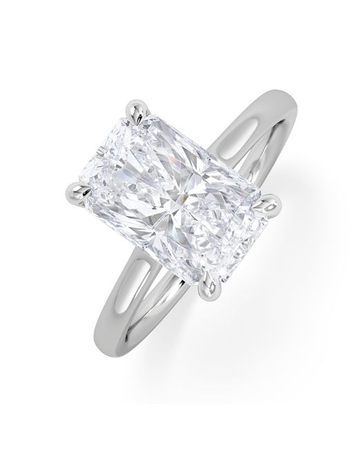 The Diamond Store White Amora Radiant 3.00Ct Hidden Halo Lab Diamond Engagement Ring G/Vs1 Set