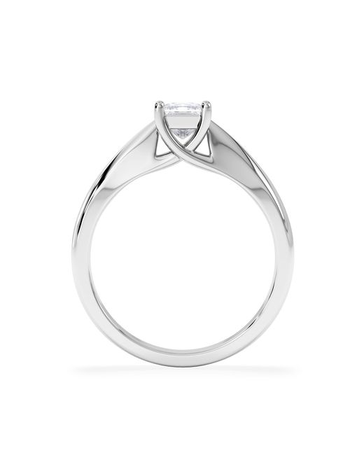 The Diamond Store White Naomi Princess Cut Lab Diamond Engagement Ring 0.50Ct H/Si