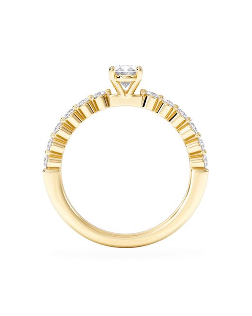 The Diamond Store Metallic Solstice Oval Cut 0.80Ct Lab Diamond Engagement Ring F/Vs