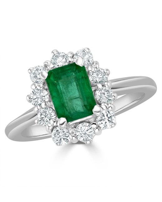 The Diamond Store Green Emerald 1.00Ct And Diamond 0.50Ct 18K Ring