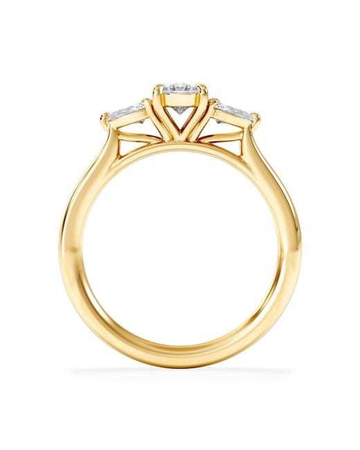 The Diamond Store Metallic Evoke 3 Stone Oval Cut Lab Diamond Ring 0.50Ct