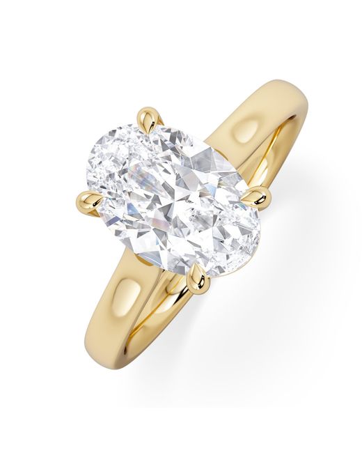 The Diamond Store Metallic Amora Oval 2.00Ct Lab Diamond Engagement Ring F/Vs1 Set